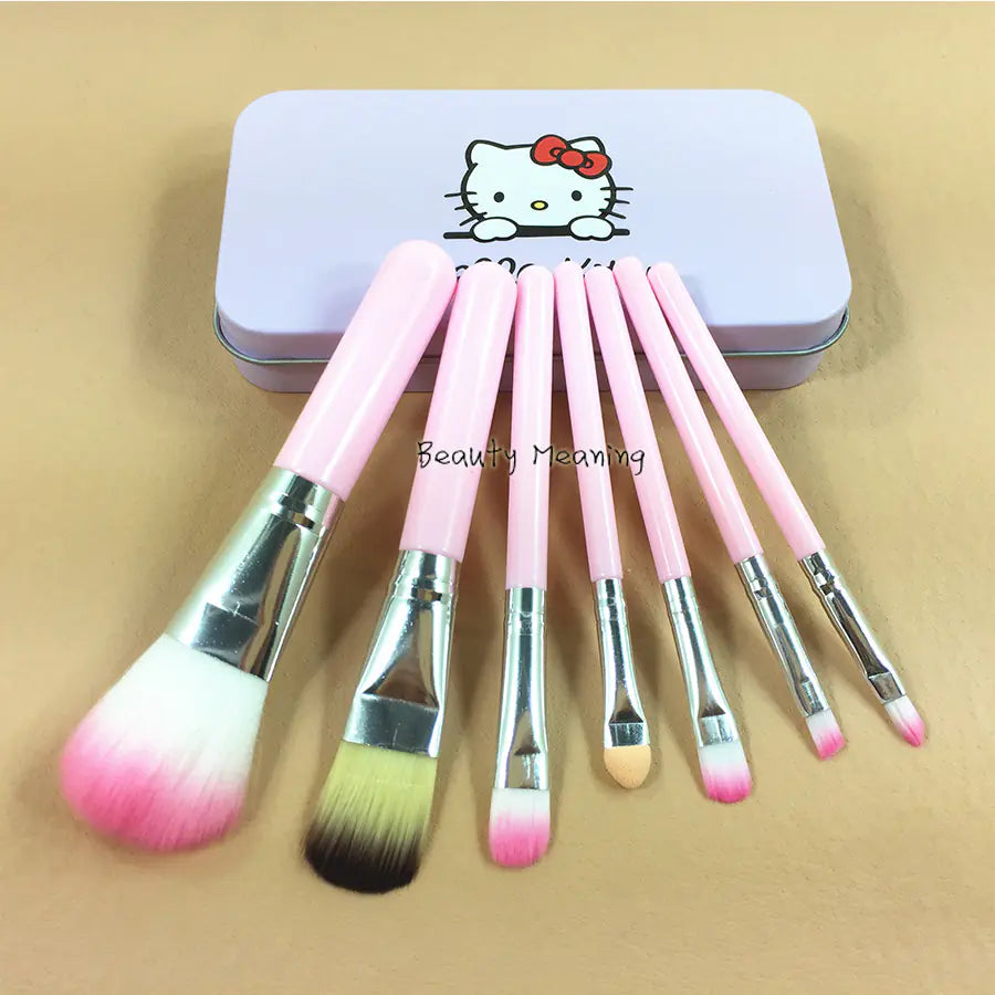 Ensemble de pinceaux de maquillage Hello Kitty – 7 pièces